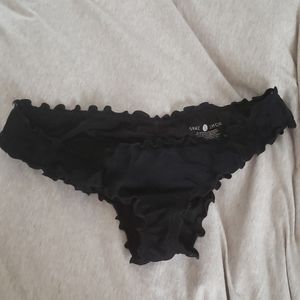 Black scalloped bathingsuit bikini bottoms